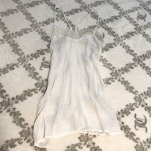 White LoveStitch Slip Dress